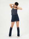 YANYAN KNITS 25 Spring/Summer BORLOR Camisole/Woven Lined Mini Skirt YYK-YYW25-0772-ZQ Navy Skirt YYW25-0081